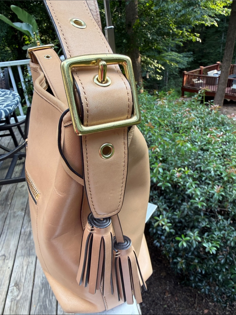 Coach Leather Tan Legacy Duffle Bag featuring an adjustable shoulder strap 2012 - Picture 5 of 17